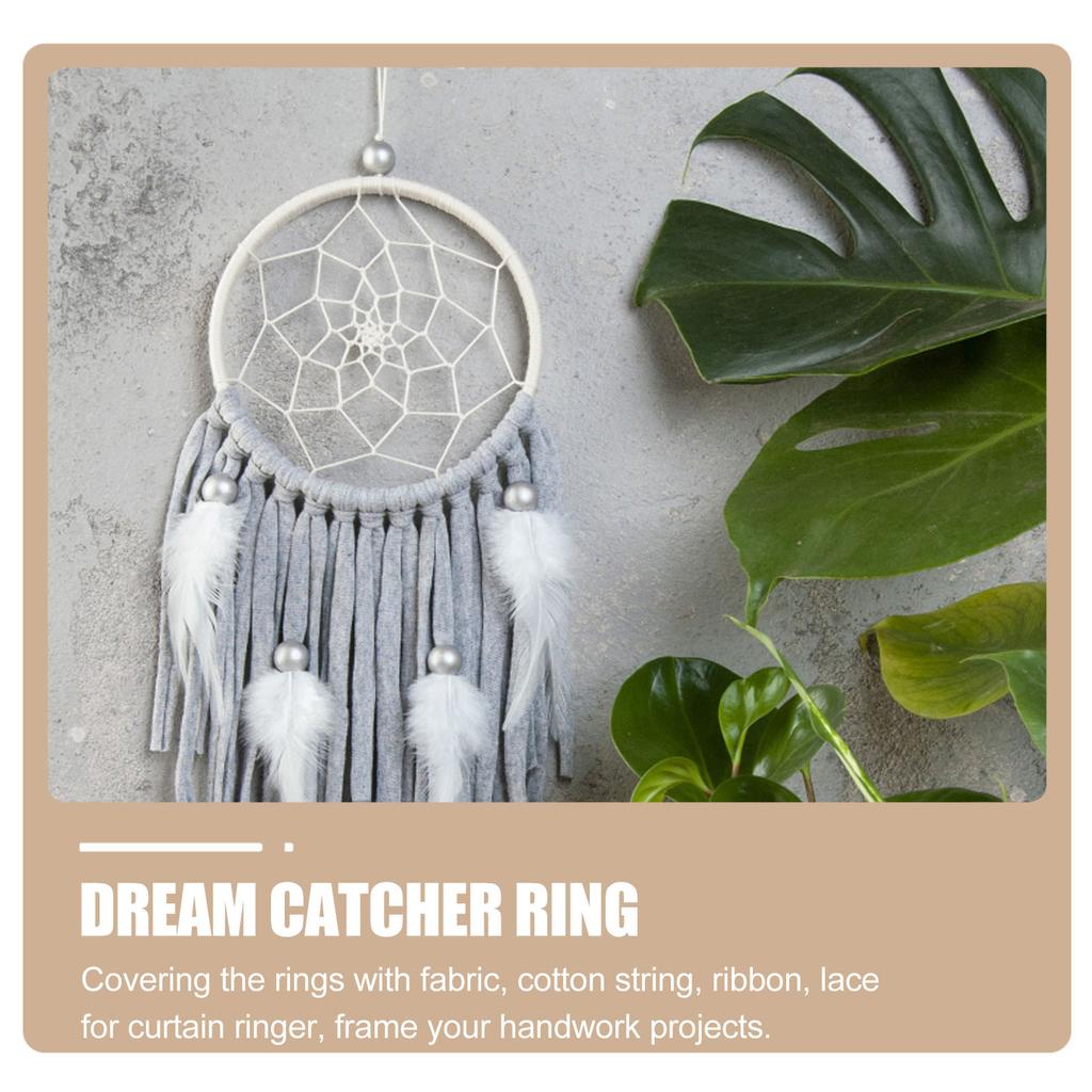 12Pcs 26Cm Round Bamboo Craft Rings Eco Friendly Dream Catcher Accessories for Macrame Lace Fabric Covering Home Decor