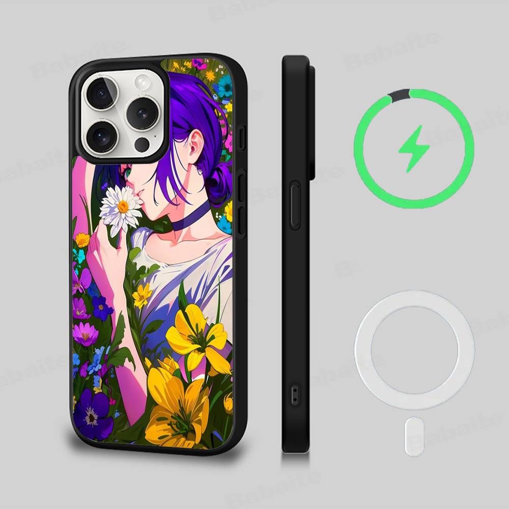 Chainsaw Man The Movie Reze Arc Phone Case For iPhone 13 14 15 11 12 16 17 Pro Max Plus For Magsafe Magnetic Shell