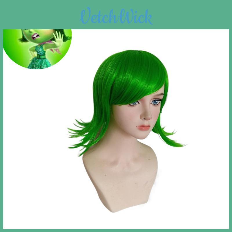 Premium Long Curly Synthetic Fiber Anime Cosplay Wig For Inside Out Disgust