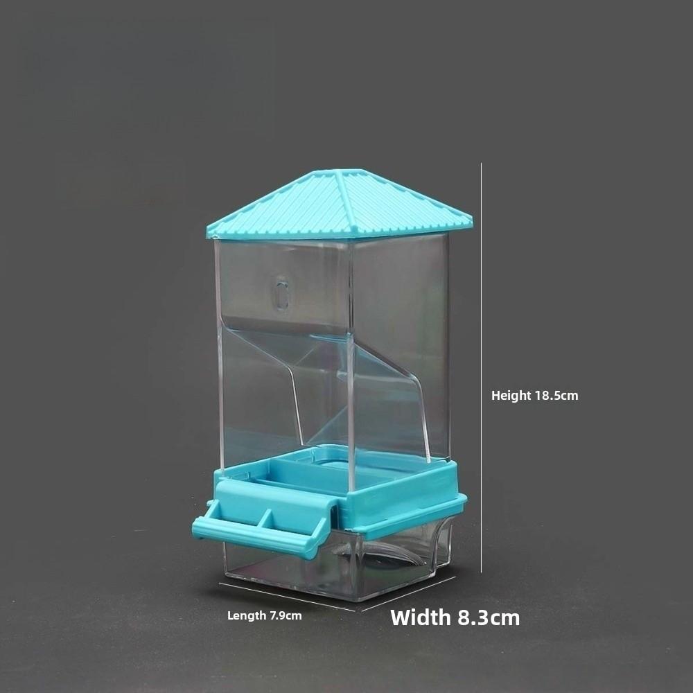 

New Automatic Bird Feeding Bowl No Mess Large Capacity Parrot Feeder Easy Clean Transparent Food Container For Small Birds синій