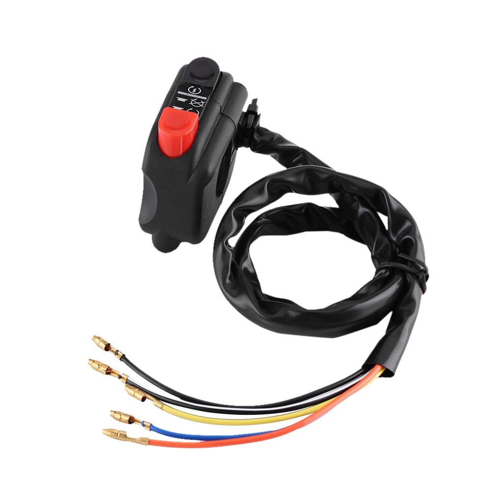 Keenso Handlebar Control Switch, Handlebar Mount Switch, Bike Electrical Switch, 22mm 7/8 Waterproof with Ignition Control, ON/OFF Control Switch