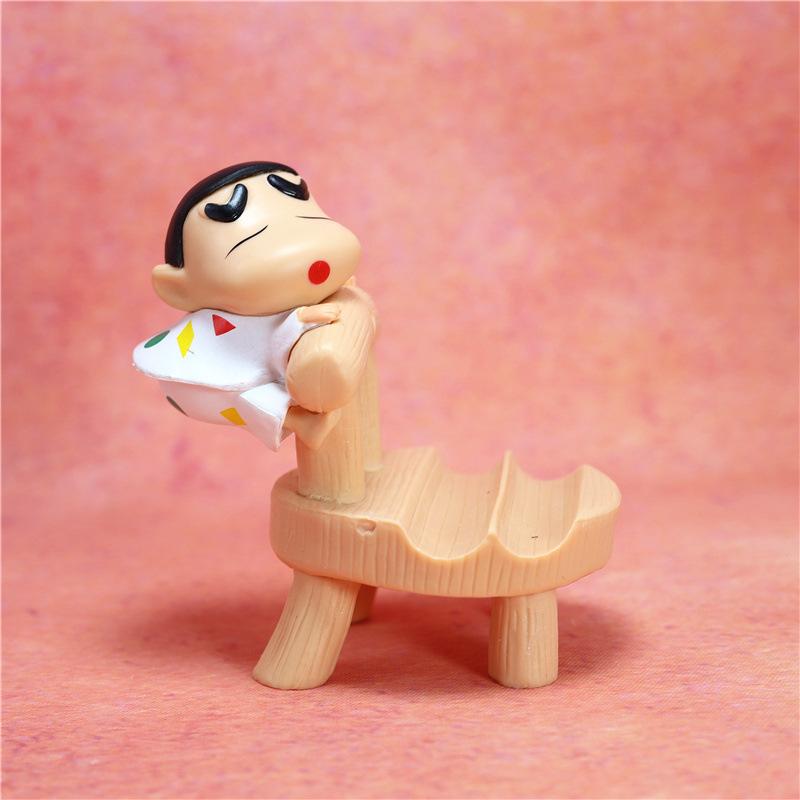 Anime Crayon Shin-chan Cute And Charming Action Figure PVC Model Playthings Mobile Phone Holder Cute And Charming Desktop Ornament Phone Support Gifts