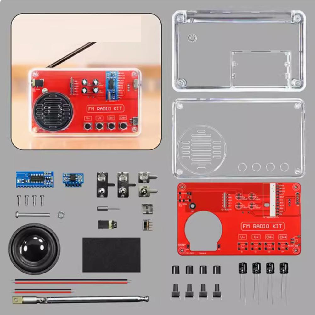 

DIY Electronics Kit, FM Radio Building Kit, Circuit Board, Components, 87-108MHz Receiver, RDA5087 Chip, 3W Speaker With Antenna