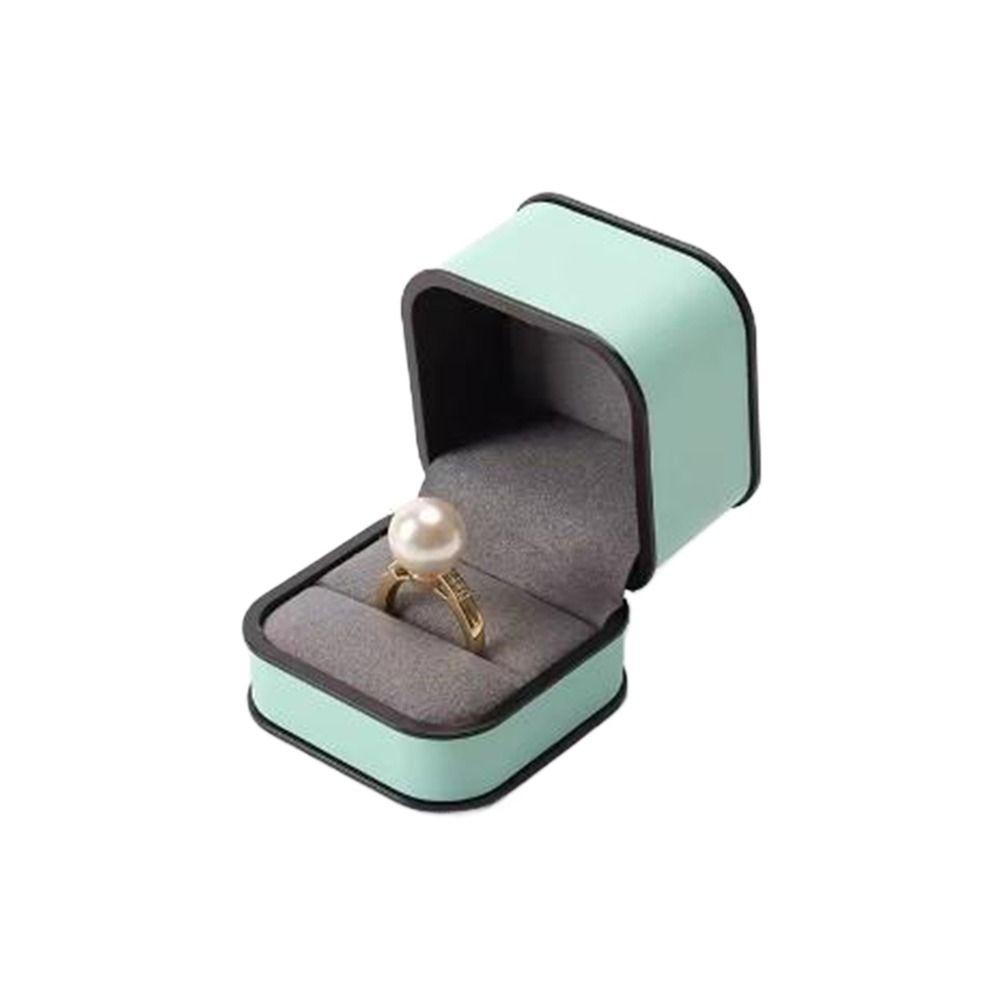 Black Edge Flap Jewelry Packaging Boxes Round Corner Bracelet Storage Boxes Engagement