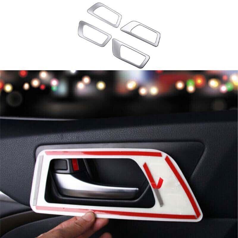 For Toyota Highlander 2014- 4pcs Inner Door Handle Frame Trim Silver Matte