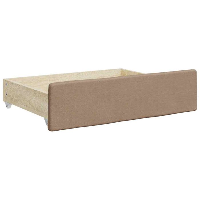 Tiroirs de lit - VIDAXL - 2 pcs - Cappuccino - Bois d'ingénierie - Similicuir durable