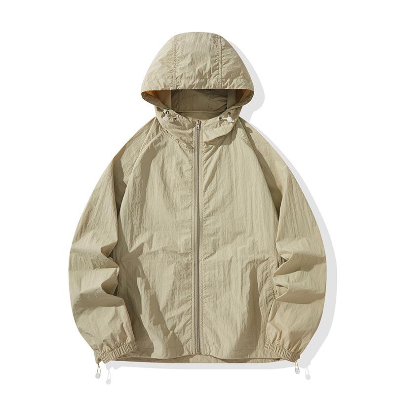 Nuovo Abbigliamento Estivo Sottile con Cappuccio Protezione Solare Manica Lunga Sportivo Outdoor Uomo