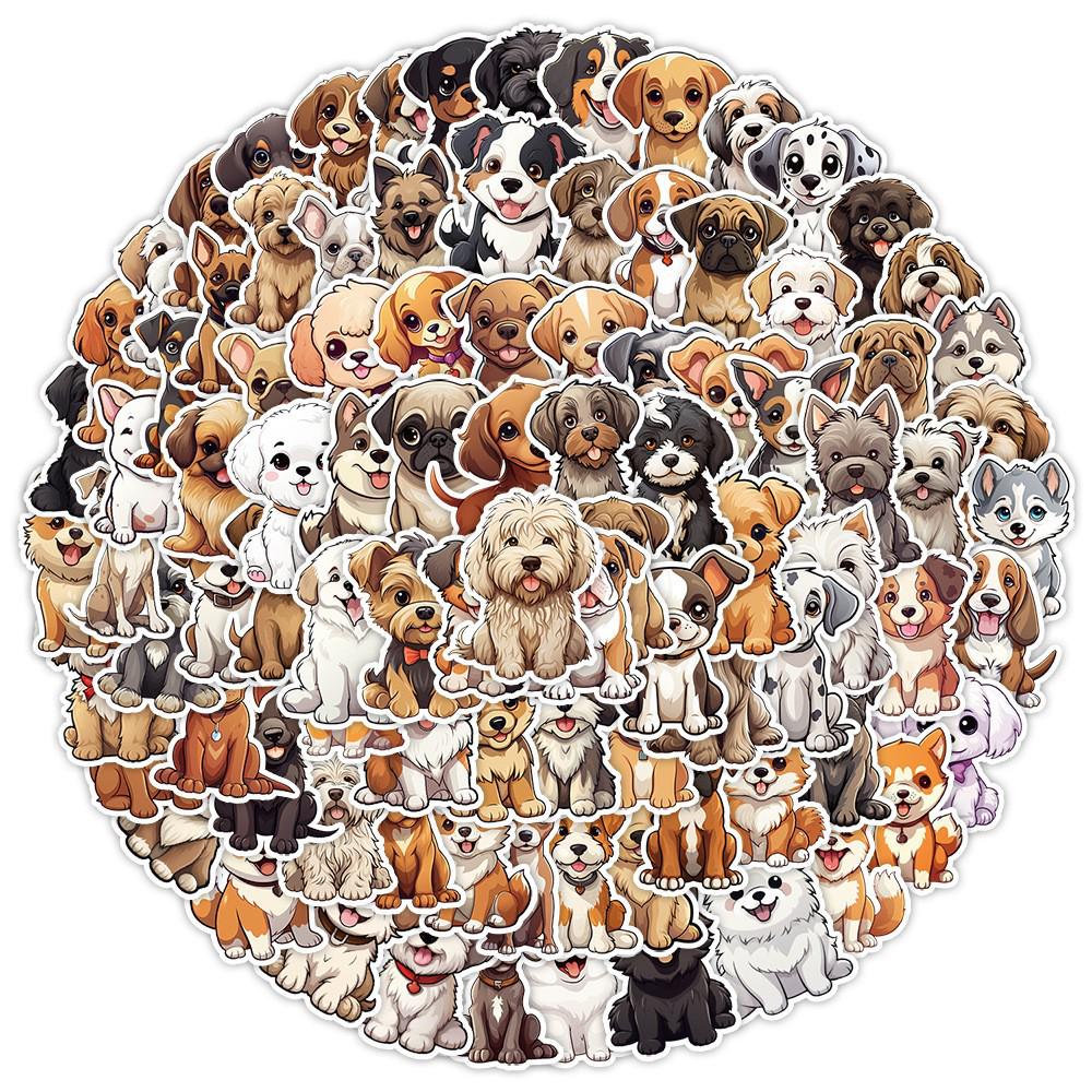 50PCS Cute Cartoon Puppy Stickers: Waterproof Decorative Decals for Phone, Tablet, Laptop, and Refrigerator