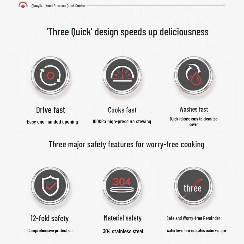 SUPOR Easy-Open Stainless Steel Pressure Cooker