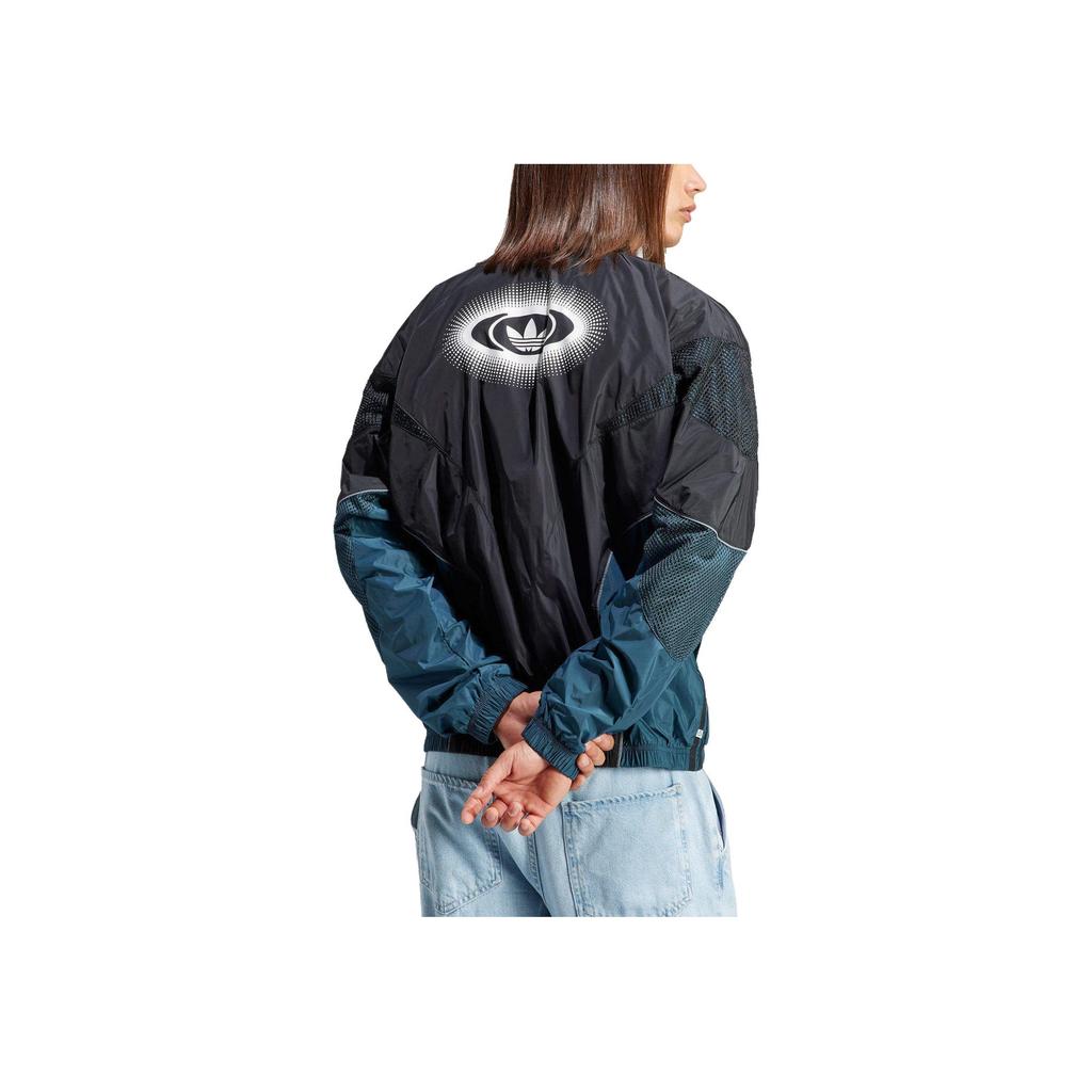 Adidas Originals Rekive Cutline Color Block Logo Print Zip-Up Stand Collar Loose Long Sleeve Jacket Men Jackets Black HZ0748