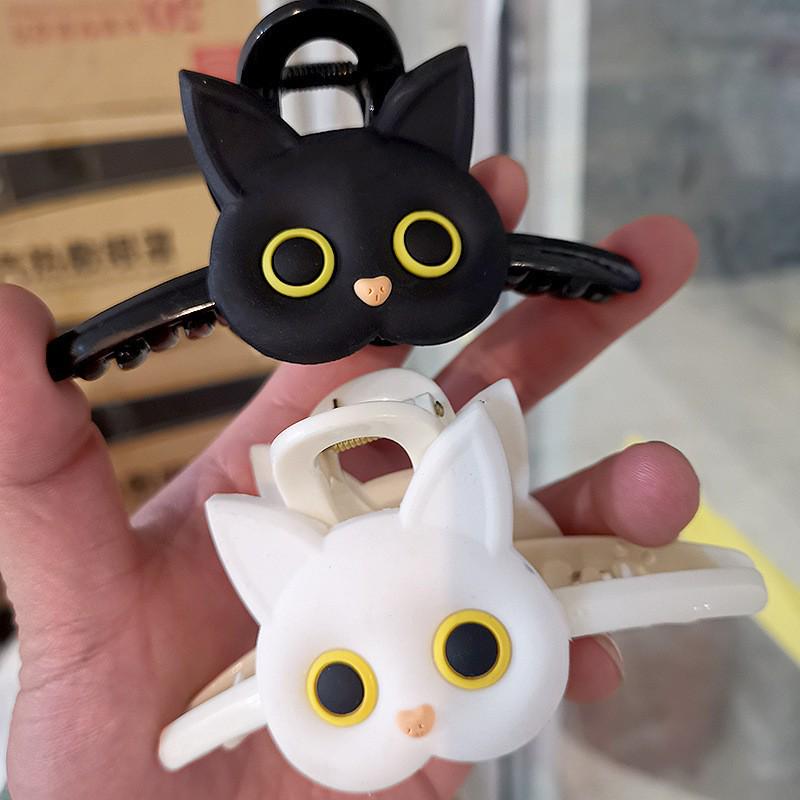 "3D černá spona do vlasů Cat Head – vlásenka a vlasové doplňky ve stylu žraloka"