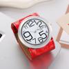 Men Women Watch Luxury Sport Faux Leather Big Marker Analog Quartz Wrist Watch Creative Wrist Watch Unisex