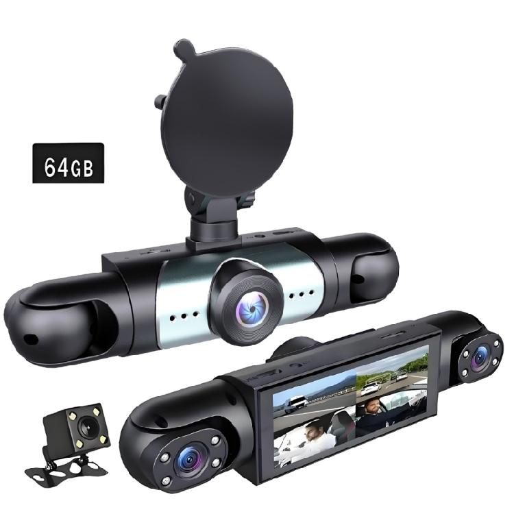 

360-градусна система камер для автомобіля, роздільна здатність 4K, інфрачервоні датчики, автоматична блокування подій та пам ять 32/64 ГБ для професіоналів