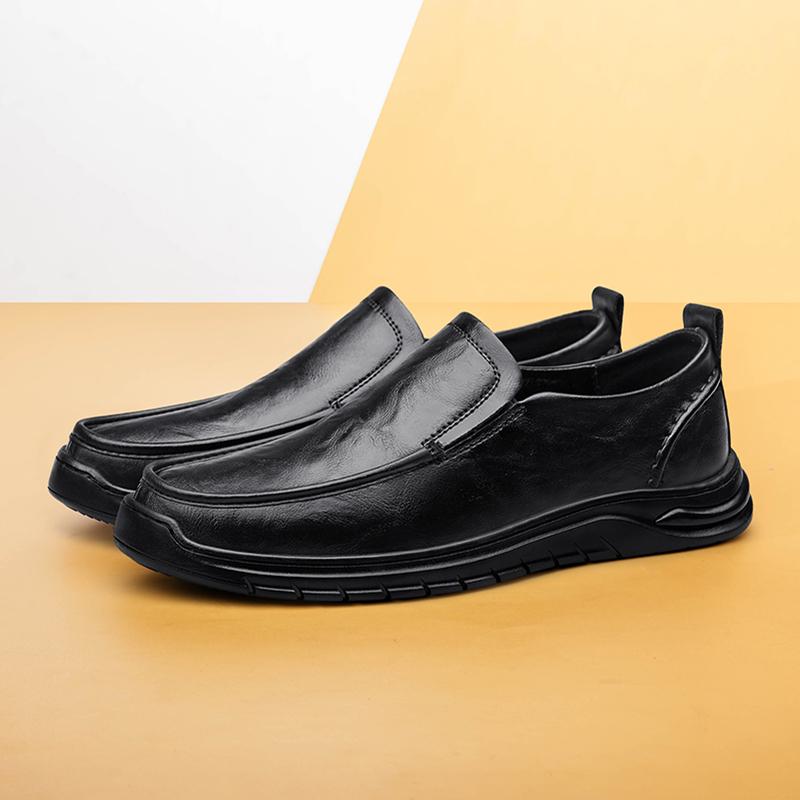 Men Genuine Leather Casual Shoes Classic Simple Comfy Man Loafers Slip on Business Shoes Soft Moccasins Breathable Driving Shoes