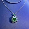 18k White Gold 9 *11mm Sapphire Courndum Necklaces For Women Engagement Gift 925 Sterling Silver Fine Jewelry