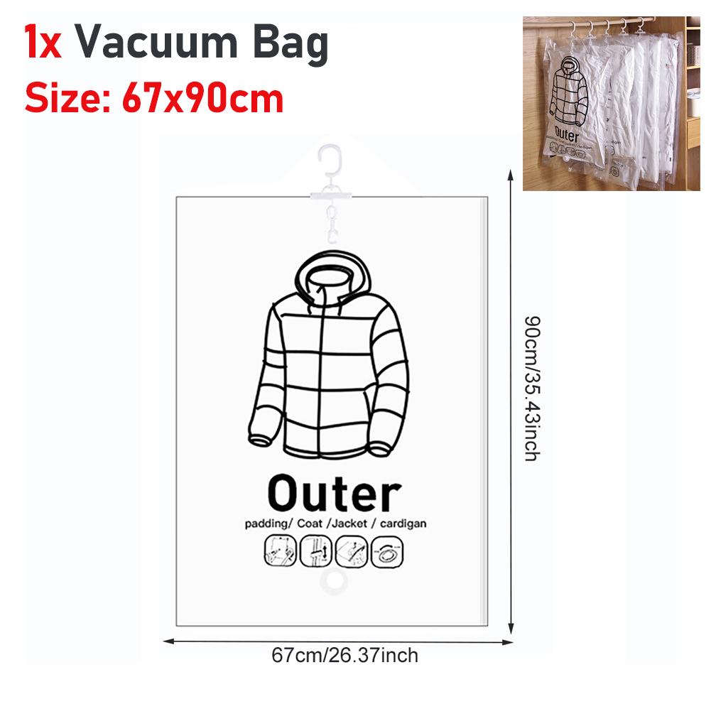 Hanging Vacuum Storage Bags Vacuum Seal Bag Space Saving Bags Hanging Storage Bags for ClothesSuits Dress Jacket Storage 2540₽
