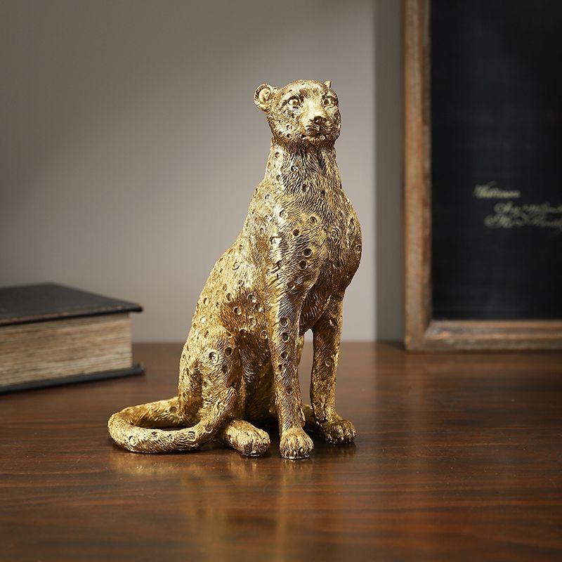 

Золотий леопард для прикраси вітальні, настільна скульптура, сучасна розкішна тварина-орнамент A