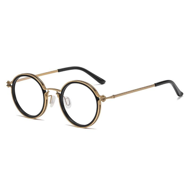 

Retro Round Frame Reading Glasses Men Metal Business Glasses Anti Blue Light Eyewear Presbyopia Elderly Eyeglass +1.0 To +4.0 0 золотий