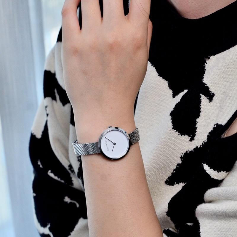 CALVIN KLEIN Eternal Series Watch Quartz Movement Stainless Steel Strap 28mm White Dial Women's Watch Simple Women's Watch 25200082