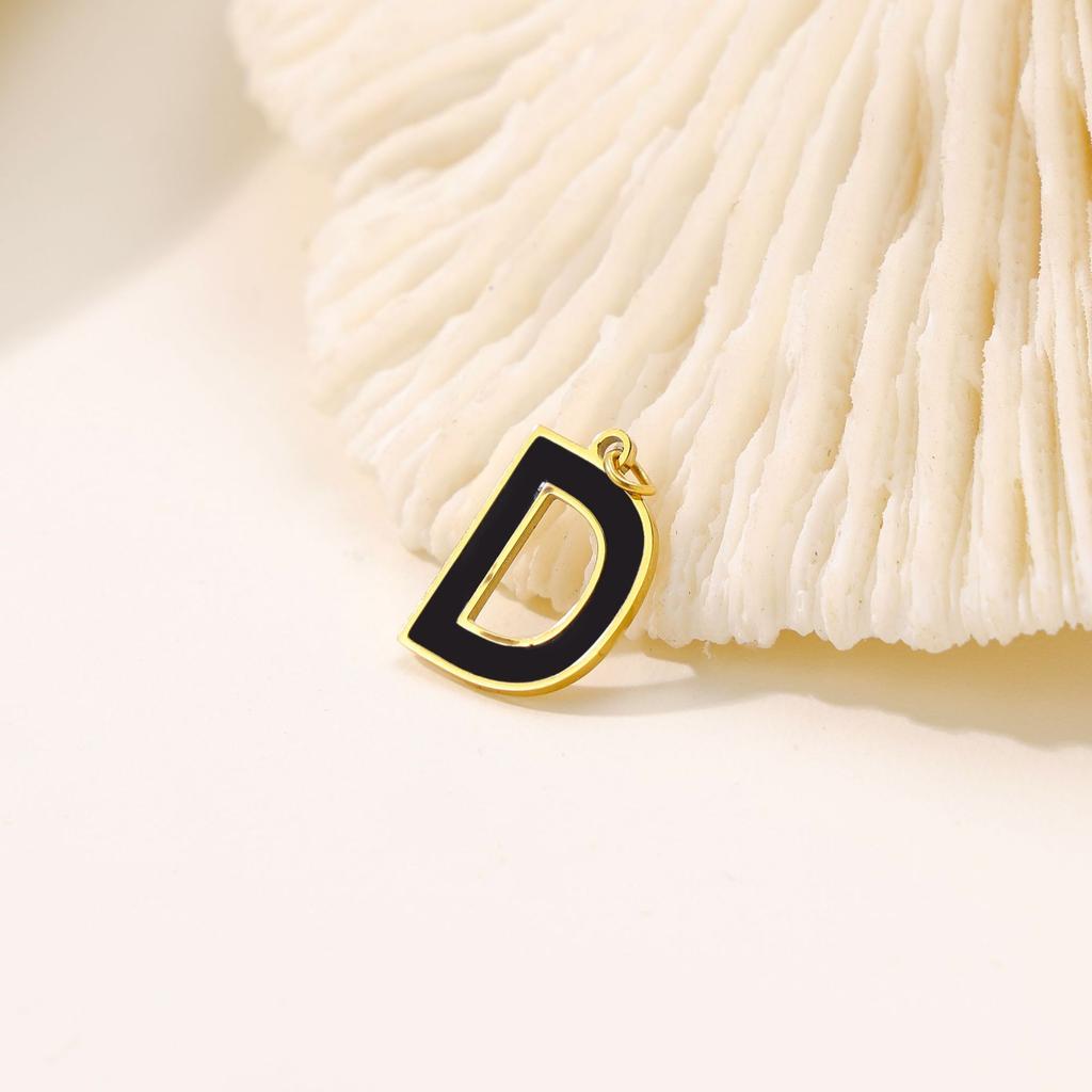 CARLIDANA Hot Sale New Style Hot Sale DIY Accessories Oil Drop Colorful Initial A -Z Letter Brand Stainless Steel Pendant Charms