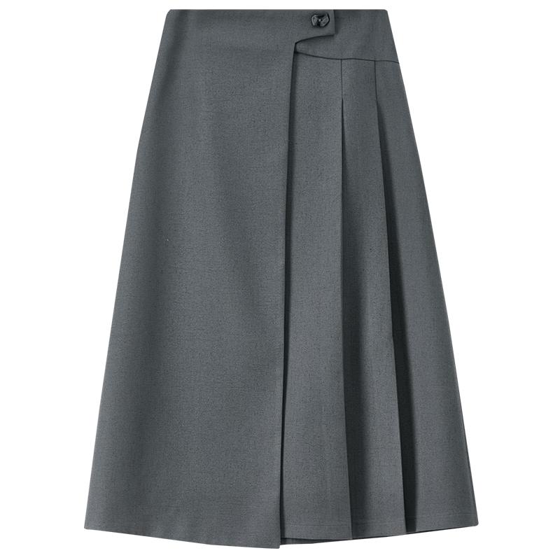 Shangdu Bila Women's Winter Linen Blend High-Waist A-Line Skirt