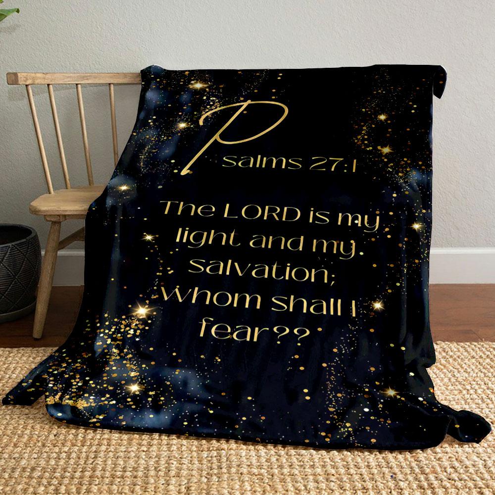 

Black Gold Glitter Bible Verse Throw Blanket Printed Blanket for Living Room Bed Couch lunch break Soft Cozy Blanket for Friend s festival Gift 80cm x 120cm