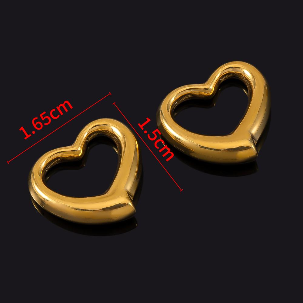 5pcs Stainless Steel Big Hole Heart Charms Pendants for DIY Jewelry Findings Women Necklace Bracelets Supplies Earrings Making