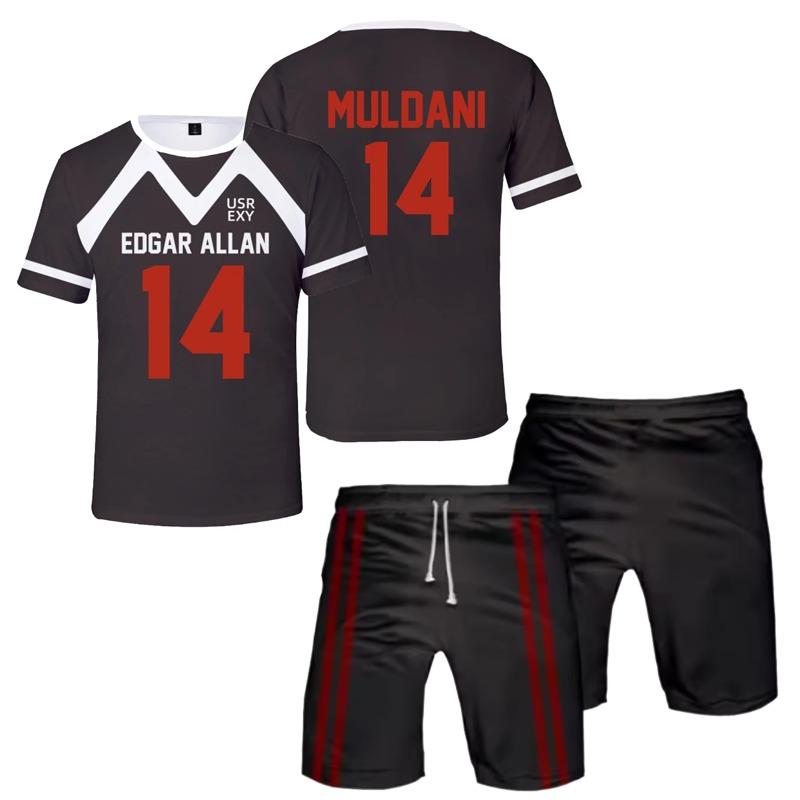 Edgar Allan Moreau Trikot Cosplay T-Shirt Shorts Set 3D The Foxhole Court Druck T-Shirts Anzug Sommer Herren Damen Y2k Trainingsanzug Outfits