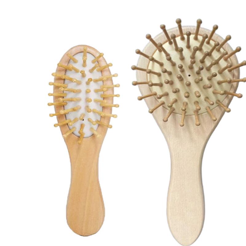 Compact Wooden Pocket Scalp Massage Comb