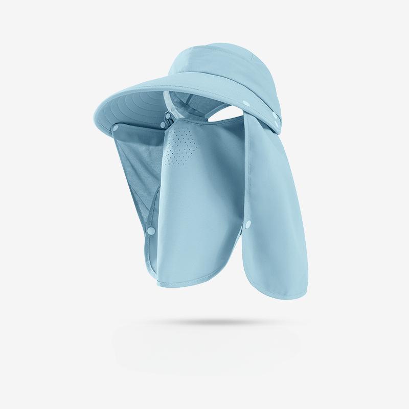 

Шляпа от солнца для рыбалки на открытом воздухе, женская, мужская, с широкими полями, защита от ультрафиолета, дышащая, быстросохнущая, ветрозащитная маска для лица, закрывающая все лицо и шею, пляжная шляпа Women светло-синий