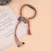 Original Design Retro Tibetan Nine-eye Dzi Bead Bracelet, Men's and Women's Hand Rubbing Rope, Woven Fringed Wenwan Hand Rope