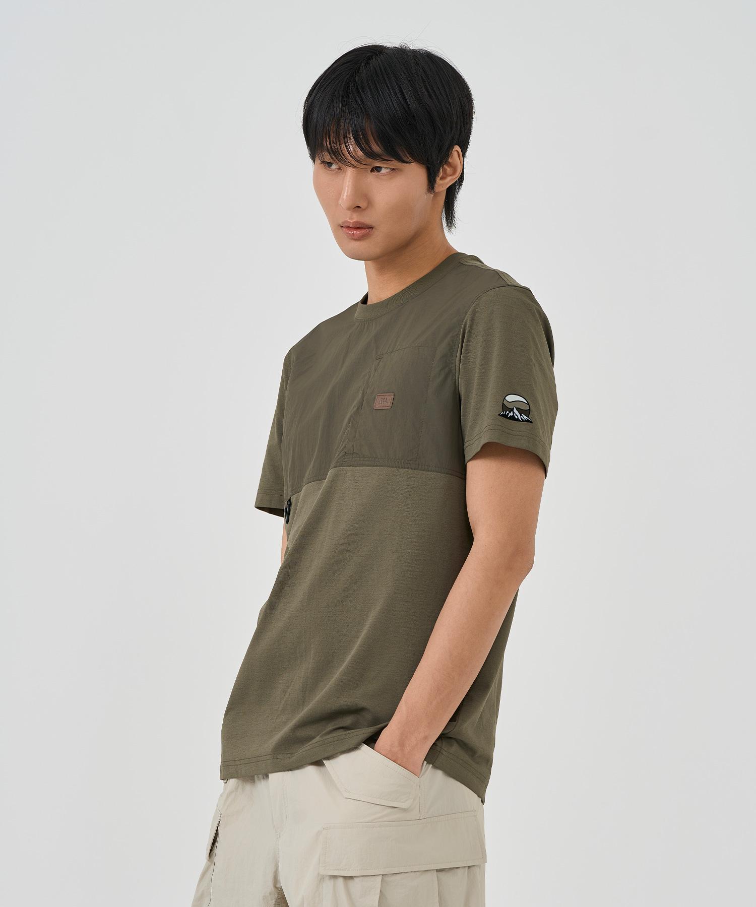 Bbc Earth Hybrid Short Sleeve T-Shirt_Ash Khaki Be52Th04M/950/095