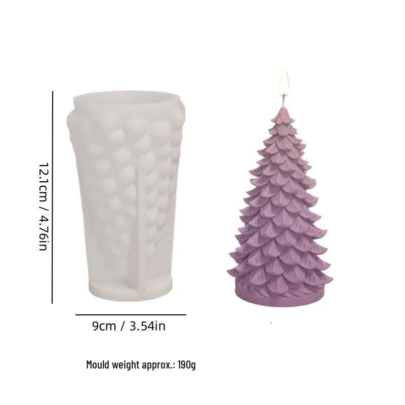 Silikonová forma na svíčku Vánoční strom z cedru pro DIY aromaterapii a sváteční dekoraci
