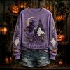 Women's Halloween Printed Pullover Top with Neck and Long Sleeves for Casual Fall Wear