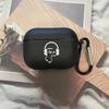 Trendy and cool for AirPods 1 Creative Fun Apple Bluetooth Earphones, shockproof protective case matte black, shockproof