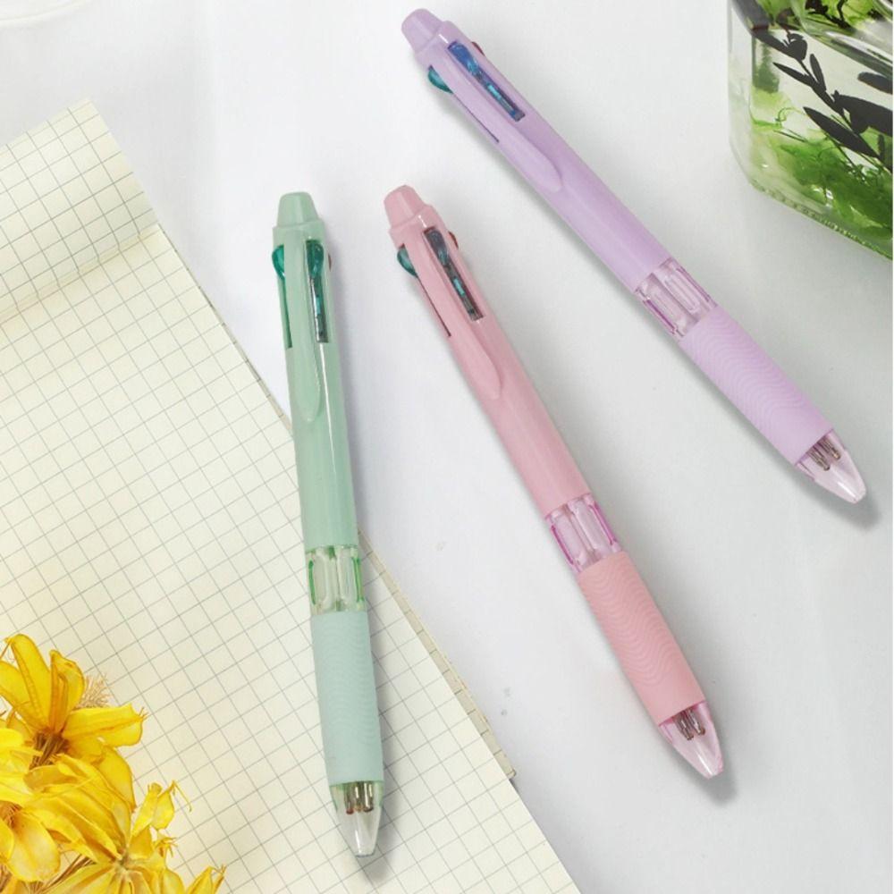 6pcs 0.7mm Refill Multicolor Retractable Pen Rubber Grip Press Roller Ball Pen  Office