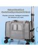 Pet Trolley Bag Detachable Rolling Carrier for Small Dogs Cats Portable Travel Carrier with Telescopic Handle and Shoulder Strap