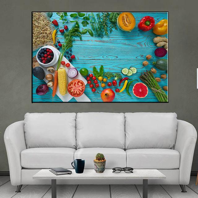 Moderne Mura Bunte Küche Gewürz Leinwand Malerei Abstrakte Bilder für Nordic Wohnzimmer Küche Wand Kunst Dekor Kein Rahmen