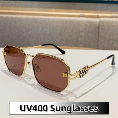 Polygonal Sunglasses UV400 Protection Elegant Metal Frame Fashion Shades for Street Photography Travel Beach