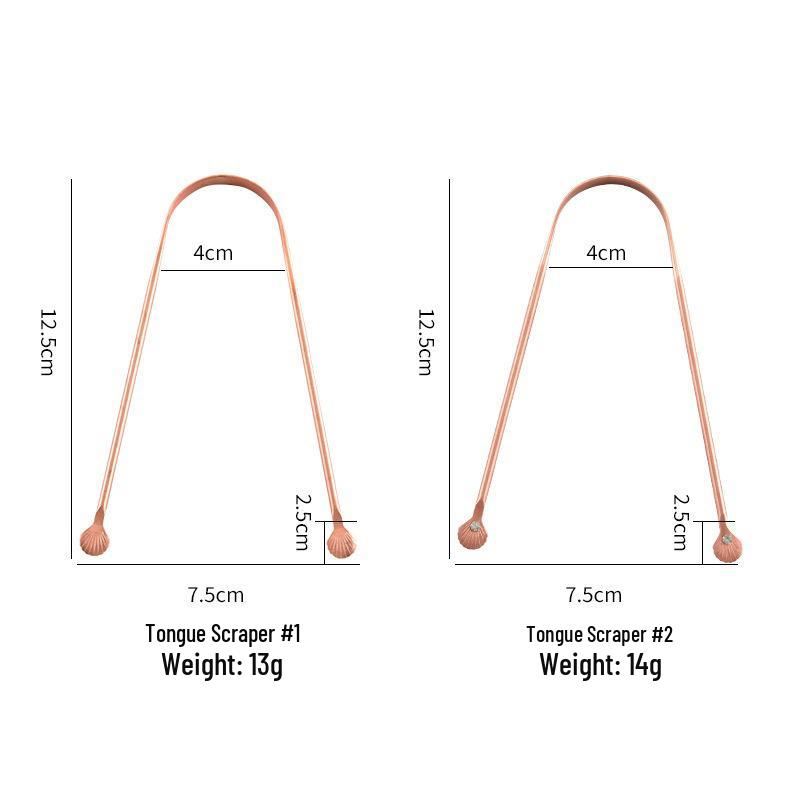 Pure Copper Tongue Scraper and Cleaner – Portable Tongue Brush Tool for Effective Oral Hygiene