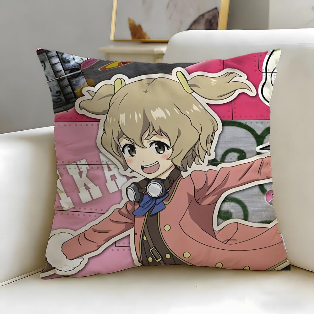 Action Anime The Magnificent Kotobuki Cushion Cover Soft & Easy-Wash Pillow Case – Versatile For Couch, Bed, Travel And Office