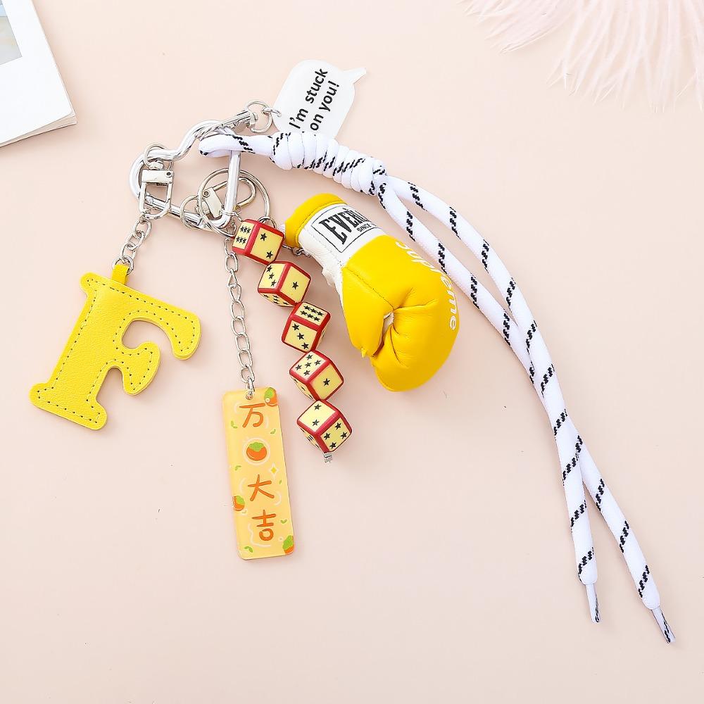 

Badminton Racket Simulation Gloves Keyring Heart Buckle Fitness Series Pendant Friends Style 1