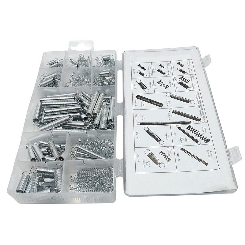 200Pcs/set 20 Sizes Spring Assortment Kit Galvanized Steel Compression Springs Mechanical Extension Springs Set for Home Repairs
