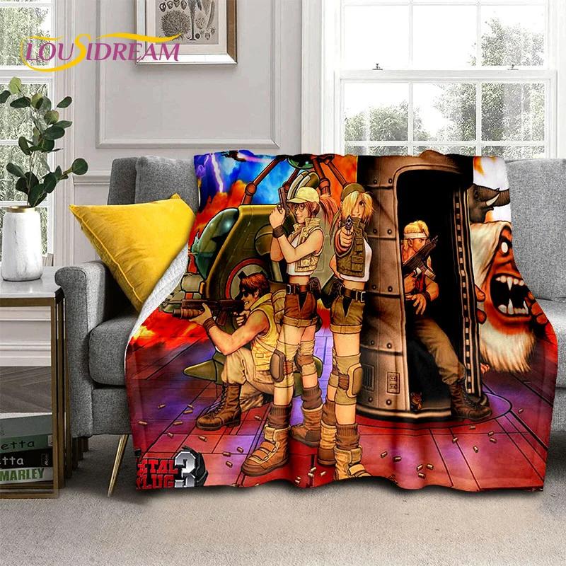 Cartoon Metal Slug Gamer Retro Game Blanket,Soft Throw Blanket for Home Bedroom Bed Sofa Picnic Travel Office Cover Blanket Kids