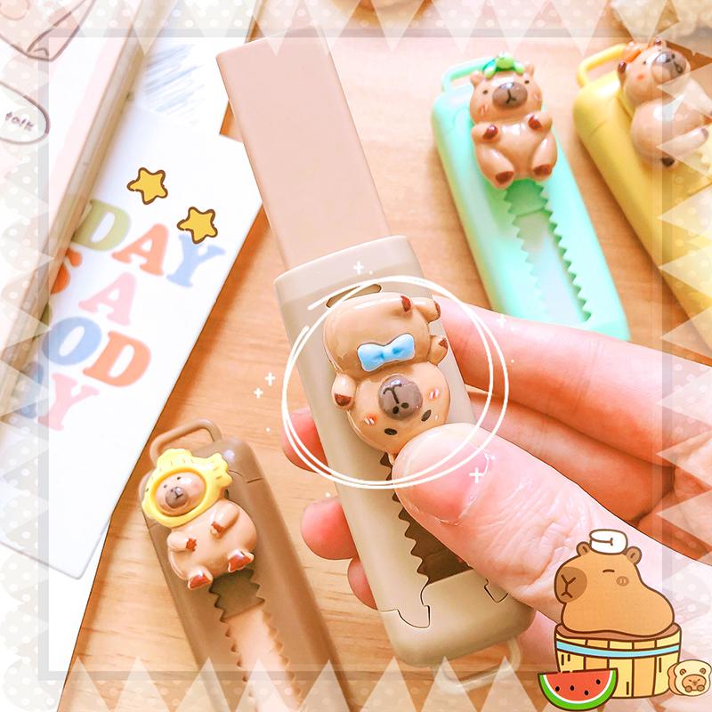 Kawaii Stationery Aesthetic Stationery Office Supplies School Items Gift for Kids Eraser Cute Capybara Eraser Funny Rubber