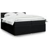 VidaXL Slat Bed Base with Mattress Black 200x200 Cm Fabric 3287579
