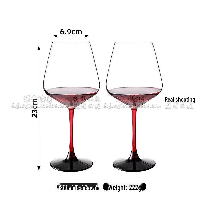 ZISIZ Red Bow Tie Burgundy Wine Glass