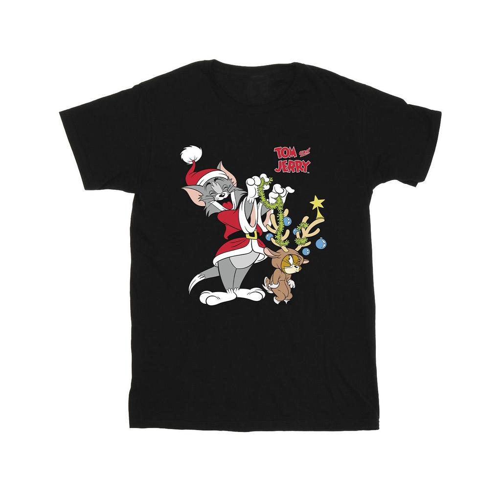 Tom & Jerry Mens Christmas Reindeer T-Shirt