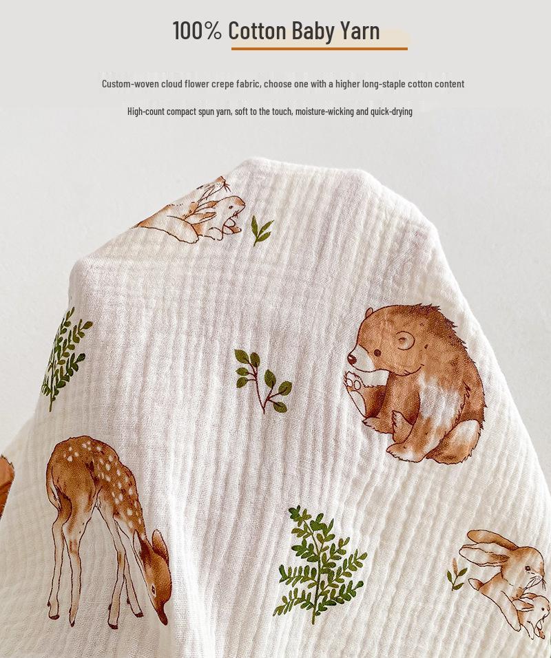 2025 Summer Pure Cotton Baby Sleep Robe: Class A Short Sleeve Gauze Pajamas