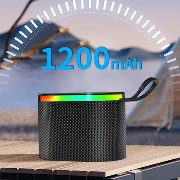 Wireless Portable Bluetooth Speakers with for USB AUX TF Card Player 5W Output RGB Colorful Light Fabrics Sound Box